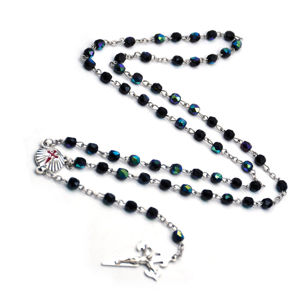 Chapelet perles noires facettées