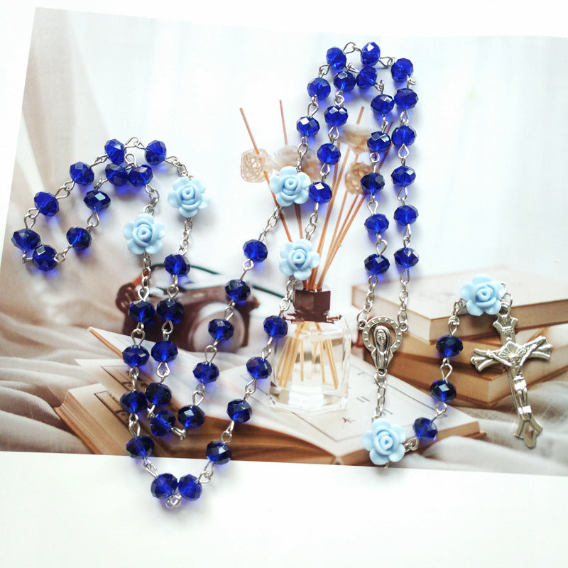 Chapelet rose bleu
