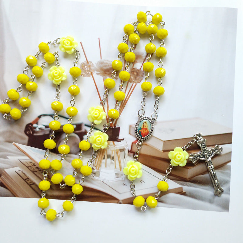 Chapelet roses jaunes