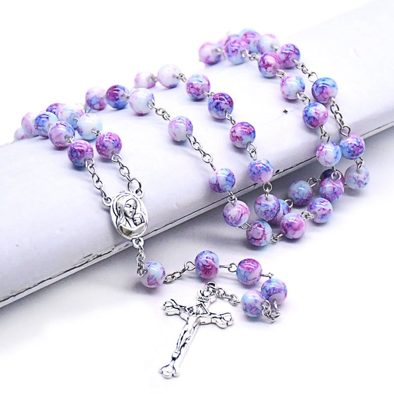 Chapelet violet et bleu, Vierge à l'Enfant