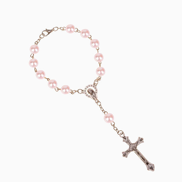Chapelet voiture rose