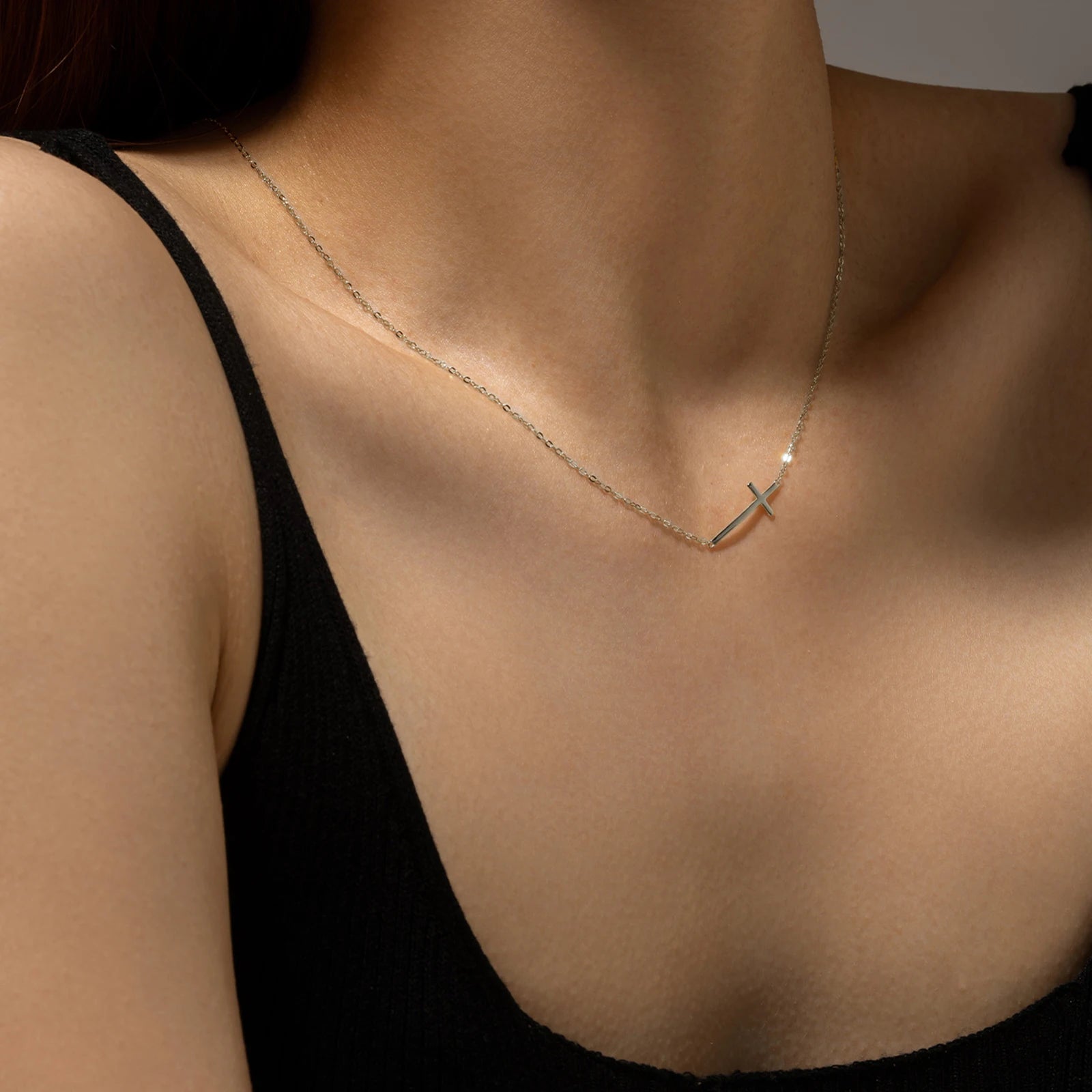 Collier Croix Horizontale Femme