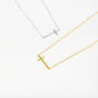 Collier Croix Horizontale or et argent