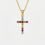 Collier Croix Coloré